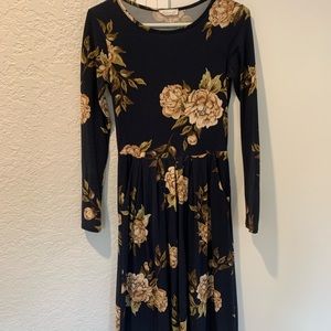 Reborn J Floral Midi Dress With Pockets